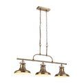 Dallas 3Lt Bar Pendant - Antique Brass Metal additional 4