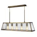 Voyager 5Lt Bar Pendant - Antique Brass Metal &amp; Glass additional 1