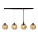 Punch 4Lt Bar Pendant- Black Metal &amp; Champagne Punched Glass additional 1