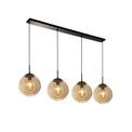 Punch 4Lt Bar Pendant- Black Metal &amp; Champagne Punched Glass additional 4