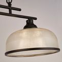 Highworth 3Lt Pendant - Black Metal &amp; Holophane Style Glass additional 3