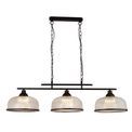Highworth 3Lt Pendant - Black Metal &amp; Holophane Style Glass additional 4