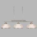 Bistro II 3Lt Pendant Light in Satin Silver &amp; Holophane Style Glass additional 2