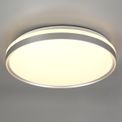 Kara Ceiling 48cm, 1 x 36W LED 3 Step-Dimmable, 3000K, 1575lm, IP44, Silver/White Acrylic, additional 1