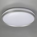Kara Ceiling 48cm, 1 x 36W LED 3 Step-Dimmable, 3000K, 1575lm, IP44, Silver/White Acrylic, additional 2