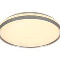 Kara Ceiling 48cm, 1 x 36W LED 3 Step-Dimmable, 3000K, 1575lm, IP44, Silver/White Acrylic, additional 8