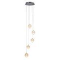 Allure 5Lt Multi-Drop Pendant - Chrome Metal &amp; Clear Acrylic additional 1