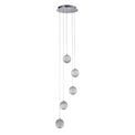 Allure 5Lt Multi-Drop Pendant - Chrome Metal &amp; Clear Acrylic additional 2