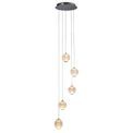 Allure 5Lt Multi-Drop Pendant - Chrome Metal &amp; Clear Acrylic additional 4