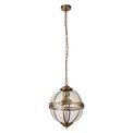 Coronet 3Lt Pendant - Antique Brass Metal &amp; Glass additional 2