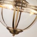 Coronet 3Lt Pendant - Antique Brass Metal &amp; Glass additional 3