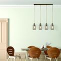 Pipes 4Lt Bar Pendant - Antique Brass Metal &amp; Seeded Glass additional 2