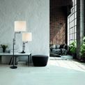 Munich Floor Lamp - Matt Black Metal &amp; Natural Linen Shade additional 2