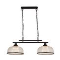 Highworth 2Lt Pendant - Black Metal &amp; Holophane Style Glass additional 4