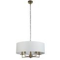 Knightsbridge 5Lt Pendant- Antique Brass &amp; White Linen Shade additional 2