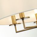 Knightsbridge 5Lt Pendant- Antique Brass &amp; White Linen Shade additional 3