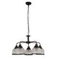 Highworth 5Lt Pendant - Black Metal &amp; Holophane Style Glass additional 2