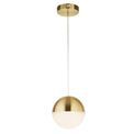 Marbles LED Pendant - Satin Brass Metal &amp; Crushed Ice Shade additional 1