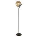 Punch Floor Lamp - Black Metal &amp; Champagne Punched Glass additional 1