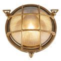 Bulkhead Round Outdoor Light - Solid Brass &amp; Ribbed Glass additional 1