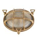 Bulkhead Round Outdoor Light - Solid Brass &amp; Ribbed Glass additional 3