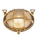 Bulkhead Round Outdoor Light - Solid Brass &amp; Ribbed Glass additional 6