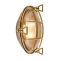 Bulkhead Round Outdoor Light - Solid Brass &amp; Ribbed Glass additional 4