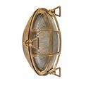 Bulkhead Round Outdoor Light - Solid Brass &amp; Ribbed Glass additional 5