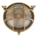 Bulkhead Round Outdoor Light - Solid Brass &amp; Ribbed Glass additional 7