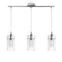 Duo I 3Lt Bar Pendant - Chrome Metal &amp; Double Glass additional 1