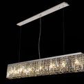 Zara 138x9cm Linear Pendant Chandelier, 7 Light E14, Polished Chrome/Crystal additional 3