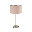 Finn USB Table Lamp - Satin Nickel Metal &amp; Pink Velvet Shade additional 7