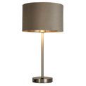 Finn USB Table Lamp -Satin Nickel Metal &amp; Taupe Velvet Shade additional 2