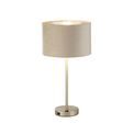 Finn USB Table Lamp -Satin Nickel Metal &amp; Taupe Velvet Shade additional 3