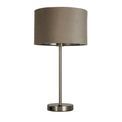 Finn USB Table Lamp -Satin Nickel Metal &amp; Taupe Velvet Shade additional 6