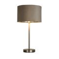 Finn USB Table Lamp -Satin Nickel Metal &amp; Taupe Velvet Shade additional 8