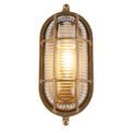 Bulkhead Oval Outdoor Light - Solid Brass &amp; Ribbed Glass additional 8