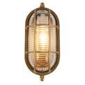 Bulkhead Oval Outdoor Light - Solid Brass &amp; Ribbed Glass additional 2