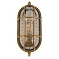 Bulkhead Oval Outdoor Light - Solid Brass &amp; Ribbed Glass additional 7