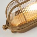 Bulkhead Oval Outdoor Light - Solid Brass &amp; Ribbed Glass additional 3