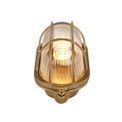 Bulkhead Oval Outdoor Light - Solid Brass &amp; Ribbed Glass additional 4