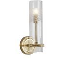 Scope Bathroom Wall Light - Satin Brass &amp; Clear Etched Glass additional 1