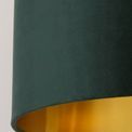 Drum Shade - Green Velvet with Gold Inner additional 3
