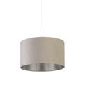 Drum Shade - Light Grey Velvet with Silver Inner Dia.38cm additional 1