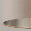 Drum Shade - Taupe Velvet with Silver Inner Dia.38cm additional 4