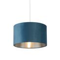 Drum Shade - Teal Velvet with Silver Inner Dia.38cm additional 1