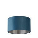 Drum Shade - Teal Velvet with Silver Inner Dia.38cm additional 2