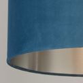 Drum Shade - Teal Velvet with Silver Inner Dia.38cm additional 4