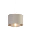 Drum Shade - Light Grey Velvet with Silver Inner Dia.28cm additional 2