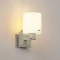 Brita Ribbed Single Switched Wall Lamp, 1 Light, E27, Beige Stone/Gloss White Wide Line Glass additional 1